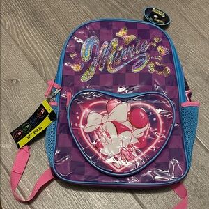 Bioworld Minnie Mouse Purple and Pink Kids Backpack w/flashing lights